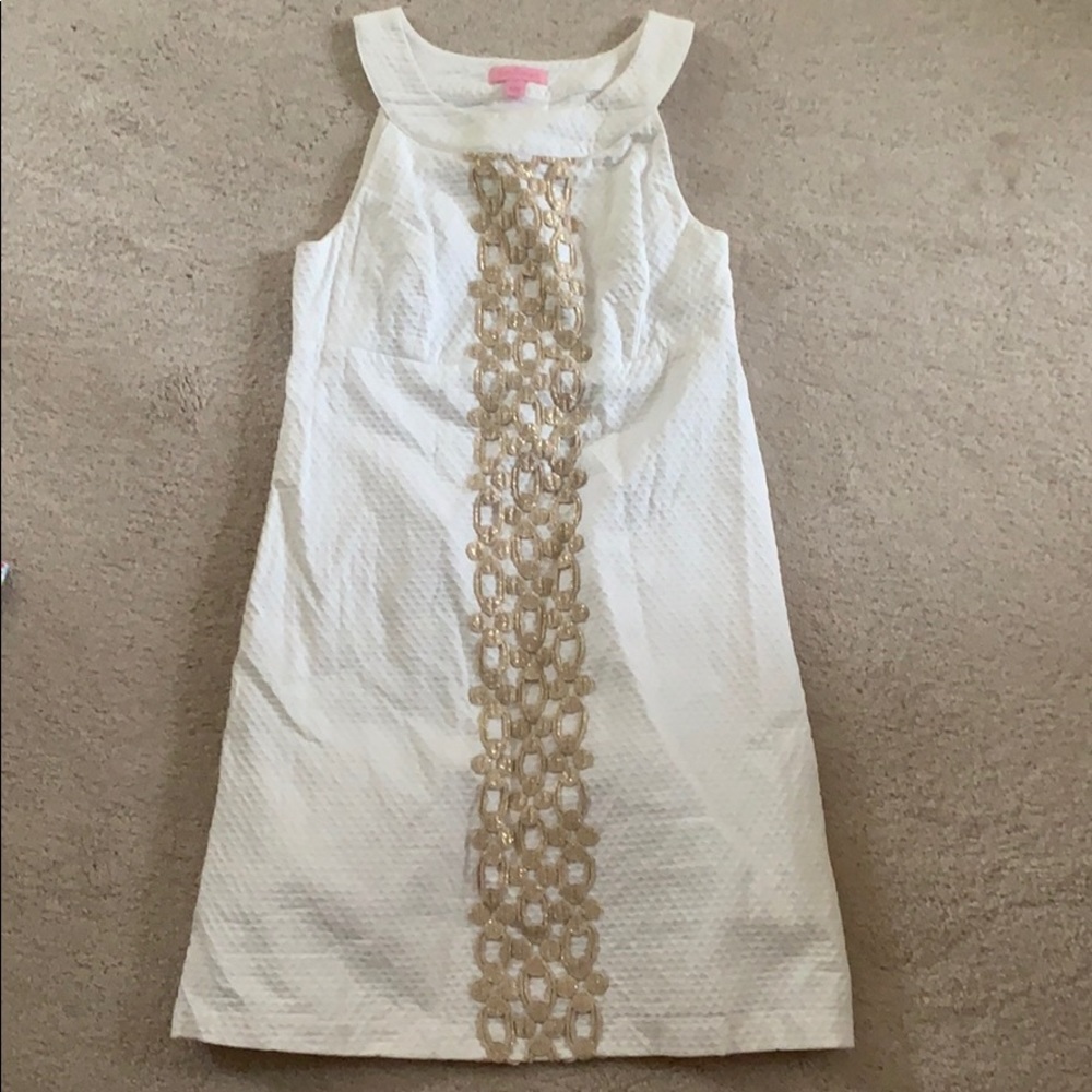 Beautiful white and gold Lilly Pulitzer dress